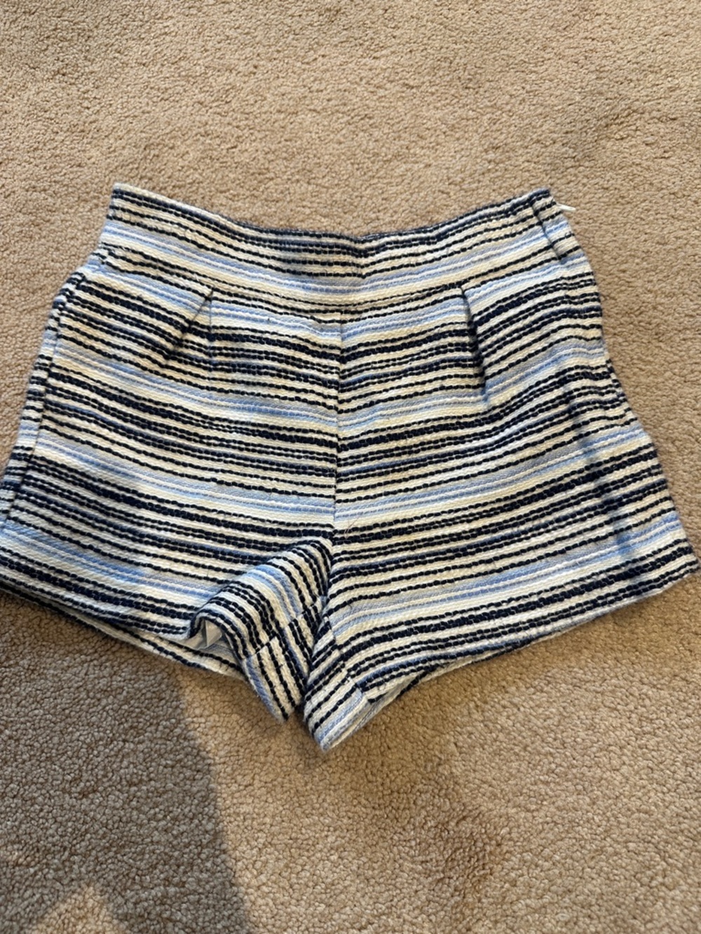 Janie and Jack Navy & White Striped High-Waist Shorts